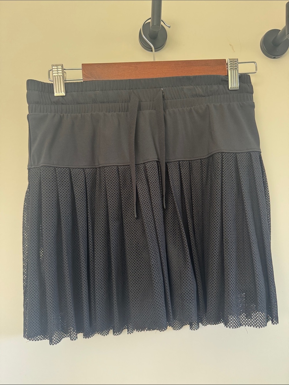 JoyLab Black Pleated Mesh Tennis Skirt - Picture 2 of 4